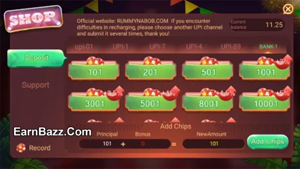 rummy nabob add cash
