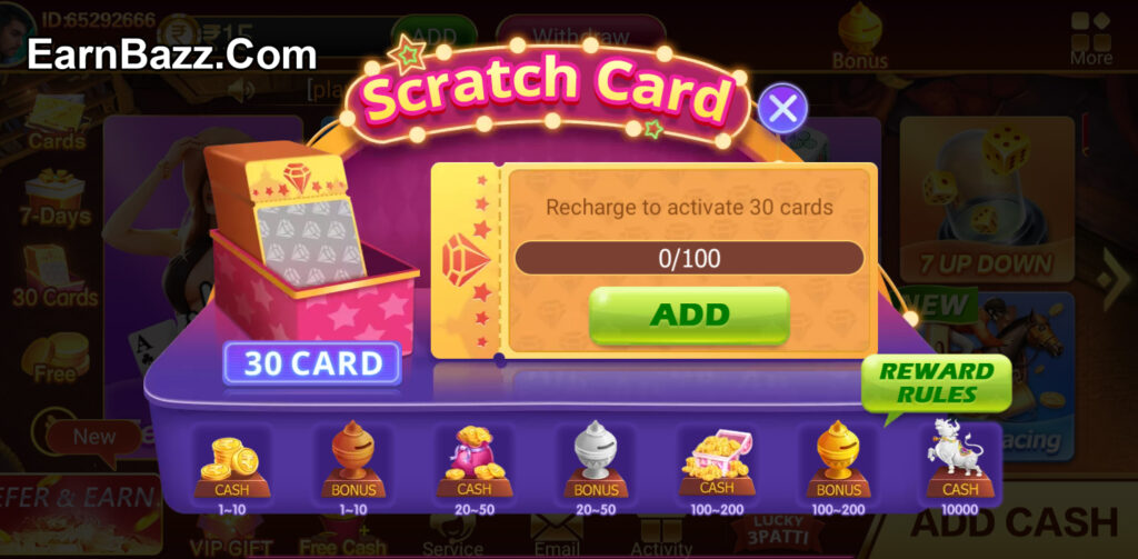 Get Free Bonus Through Scratch Card Features Teen Patti Master