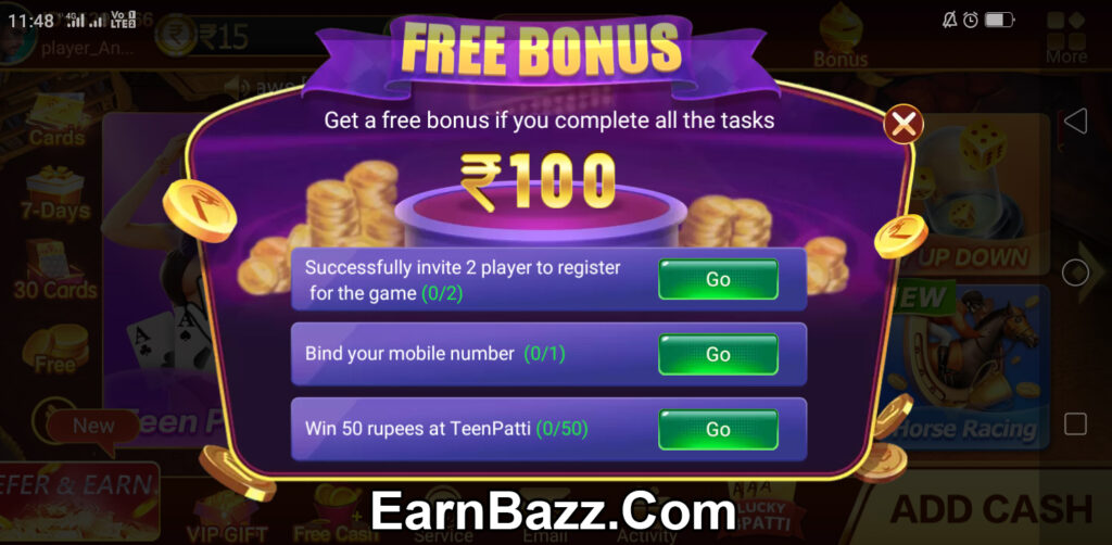 How To Claim Rs-100 Bonus In Teen Patti Master